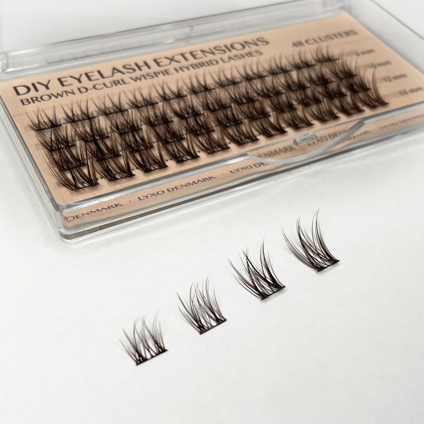 BROWN Wispie Hybrid D-curl Clusters/Lashes